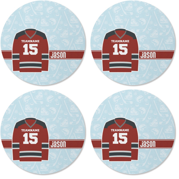 Hockey Coaster Round Rubber Back - Apvl