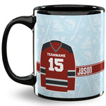 Hockey 11 Oz Coffee Mug - Black (Personalized)