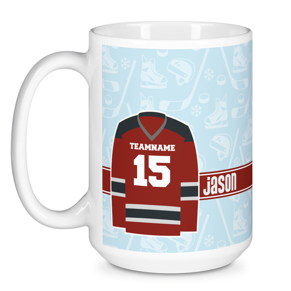 Hockey Coffee Mug - 15 oz - White