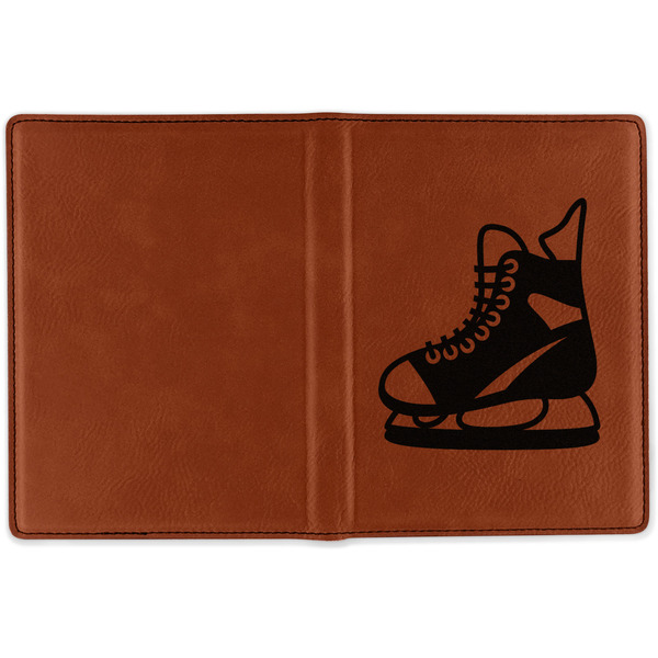 Hockey Cognac Leather Passport Holder Outside Single Sided - Apvl