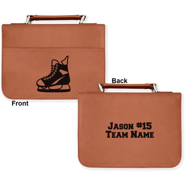 Hockey Cognac Leatherette Bible Covers - Large Double Sided Apvl