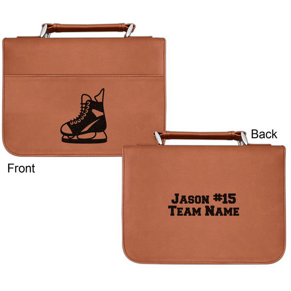 Hockey Cognac Leatherette Bible Covers - Small Double Sided Apvl