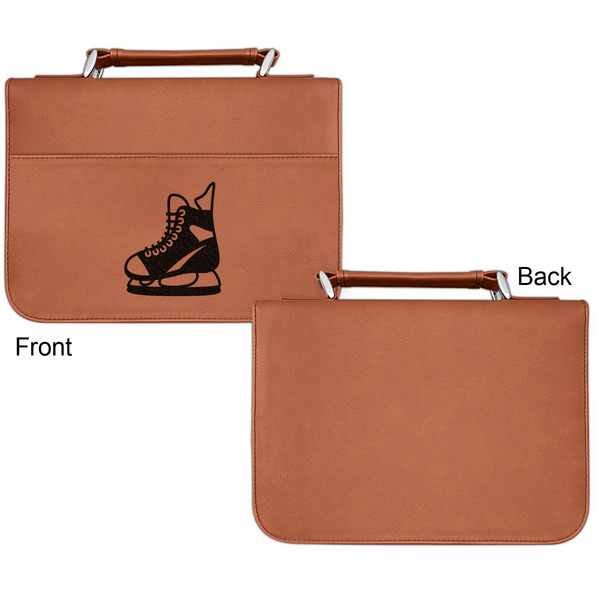 Hockey Cognac Leatherette Bible Covers - Small Single Sided Apvl