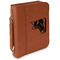 Hockey Cognac Leatherette Bible Covers with Handle & Zipper - Main