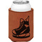Hockey Cognac Leatherette Can Sleeve - Single Front