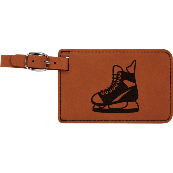 Custom Hockey Leatherette Luggage Tag