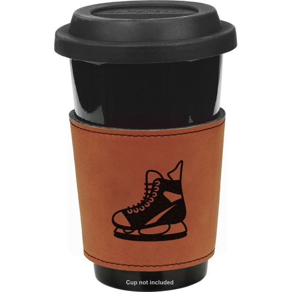 Custom Hockey Leatherette Cup Sleeve - Single Sided