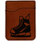 Hockey Cognac Leatherette Phone Wallet close up