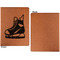 Hockey Cognac Leatherette Portfolios with Notepad - Large - Single Sided - Apvl