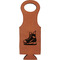 Hockey Cognac Leatherette Wine Totes - Single Front