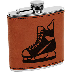 Hockey Leatherette Wrapped Stainless Steel Flask