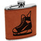 Hockey Cognac Leatherette Wrapped Stainless Steel Flask