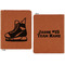Hockey Cognac Leatherette Zipper Portfolios with Notepad - Double Sided - Apvl