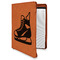 Hockey Cognac Leatherette Zipper Portfolios with Notepad - Main