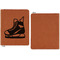 Hockey Cognac Leatherette Zipper Portfolios with Notepad - Single Sided - Apvl