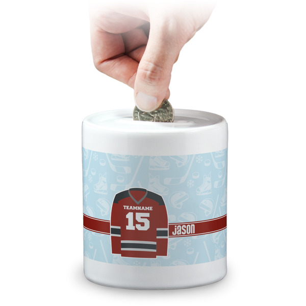 Custom Hockey Coin Bank (Personalized)