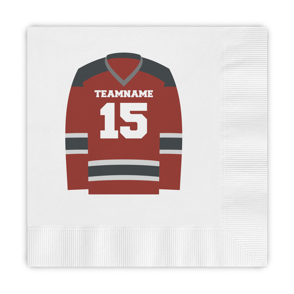 Custom Hockey Embossed Decorative Napkins (Personalized)
