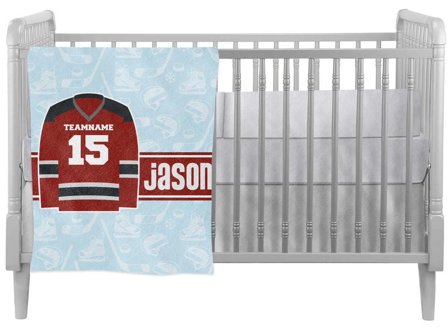 Custom Hockey Crib Comforter / Quilt (Personalized) YouCustomizeIt