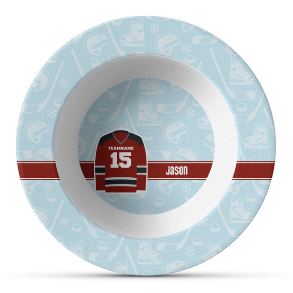 Custom Hockey Plastic Bowl - Microwave Safe - Composite Polymer (Personalized)