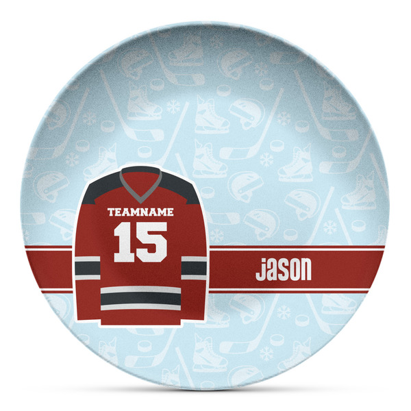 Custom Hockey Microwave Safe Plastic Plate - Composite Polymer (Personalized)