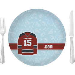 Hockey 10" Glass Lunch / Dinner Plates - Single or Set (Personalized)
