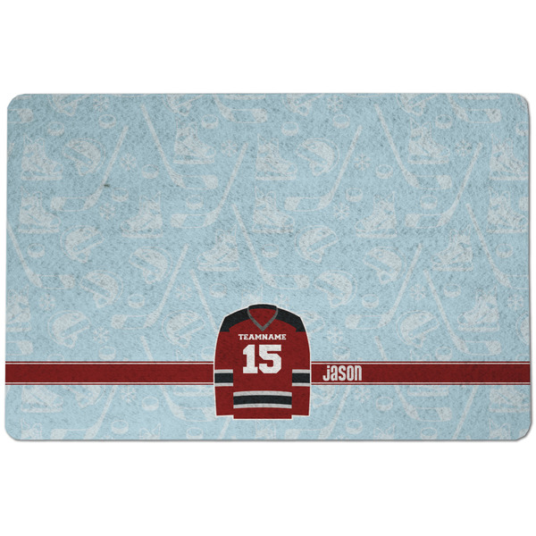 Custom Hockey Dog Food Mat w/ Name and Number