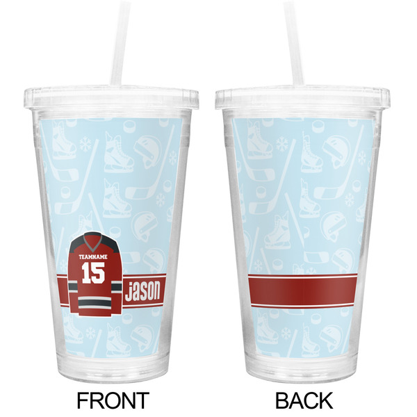 Hockey Double Wall Tumbler with Straw - Approval