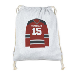 Hockey Drawstring Backpack - Sweatshirt Fleece - Double Sided (Personalized)
