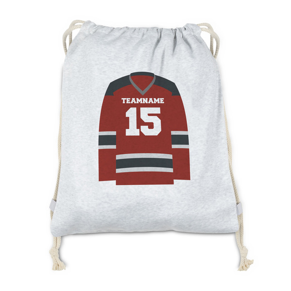 Custom Hockey Drawstring Backpack - Sweatshirt Fleece (Personalized)