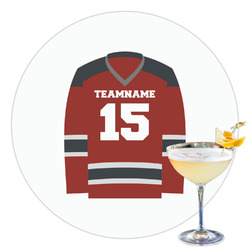 Hockey Printed Drink Topper - 3.5" (Personalized)