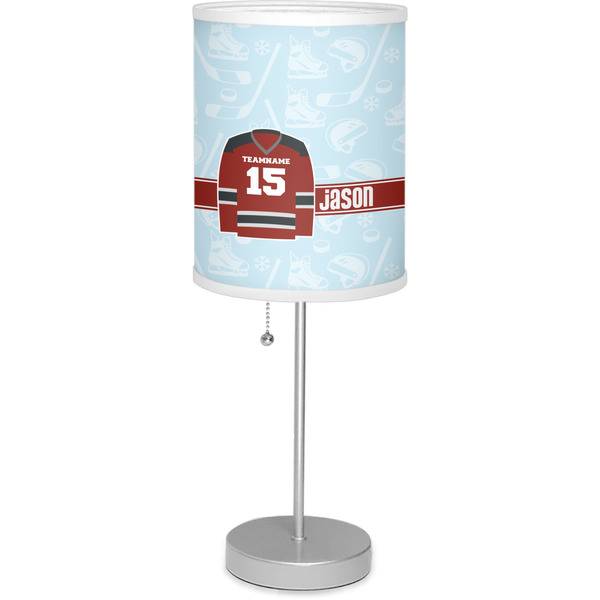 Custom Hockey 7" Drum Lamp with Shade (Personalized)