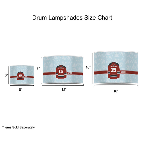 Hockey Drum Lampshades - Sizing Chart