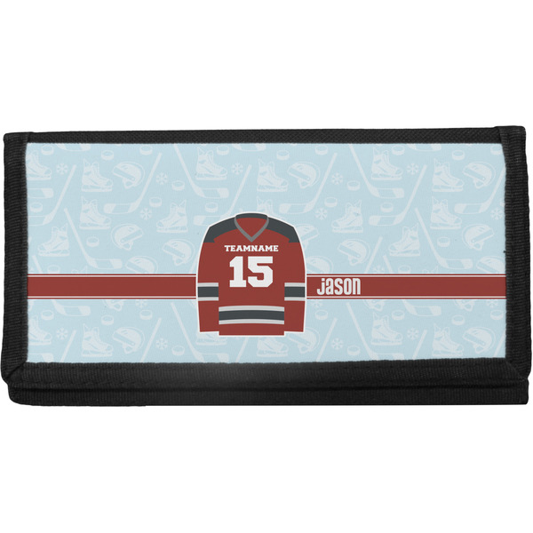 Custom Hockey Canvas Checkbook Cover (Personalized)