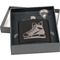 Hockey Engraved Black Flask Gift Set