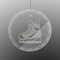 Hockey Engraved Glass Ornament - Round
