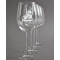 Hockey Engraved Wine Glasses Set of 4 - Front View