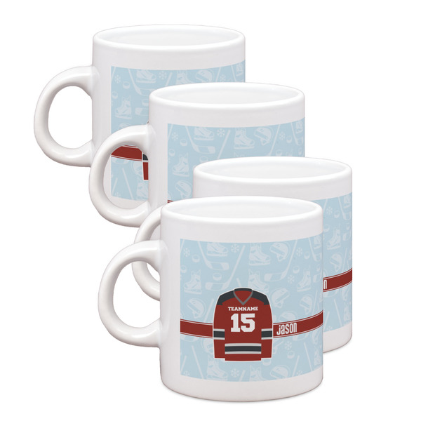 Custom Hockey Single Shot Espresso Cups - Set of 4 (Personalized)