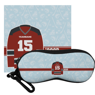 Custom Hockey Eyeglass Case & Cloth (Personalized)