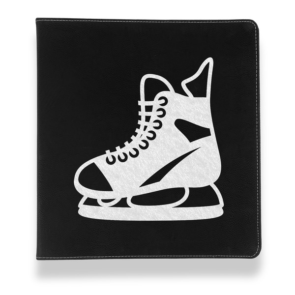 Custom Hockey Leather Binder - 1" - Black (Personalized)