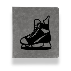 Hockey Leather Binder - 1" - Grey (Personalized)