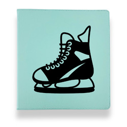 Hockey Leather Binder - 1" - Teal (Personalized)