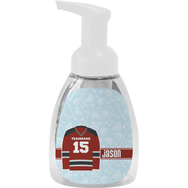 Custom Hockey Foam Soap Bottle - White (Personalized)