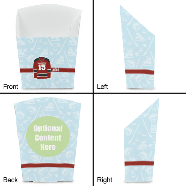 Hockey French Fry Favor Box - Front & Back View