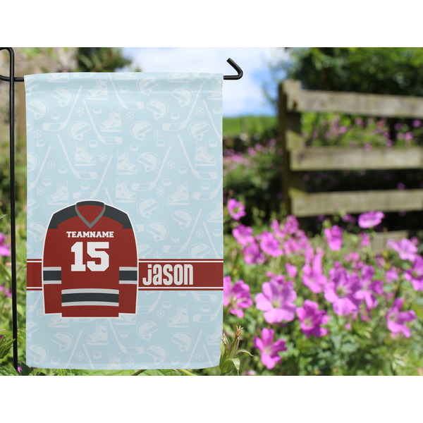 Hockey Garden Flag - Outside In Flowers