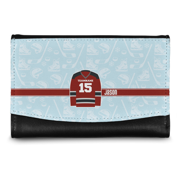 Custom Hockey Genuine Leather Women's Wallet - Small (Personalized)