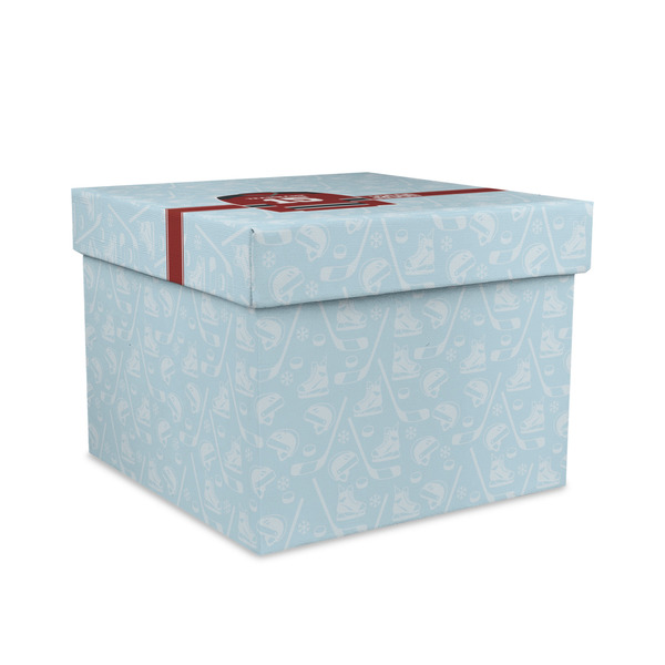 Custom Hockey Gift Box with Lid - Canvas Wrapped - Large (Personalized)