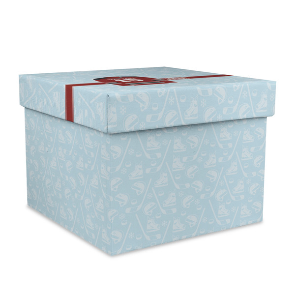 Custom Hockey Gift Box with Lid - Canvas Wrapped - X-Large (Personalized)