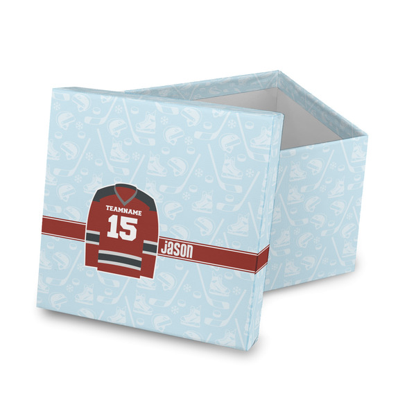 Custom Hockey Gift Box with Lid - Canvas Wrapped (Personalized)