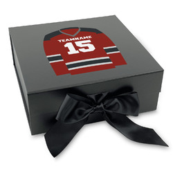 Hockey Gift Box with Magnetic Lid - Black (Personalized)