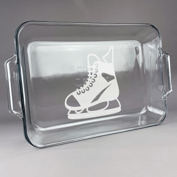 Custom Hockey Glass Baking Dish with Truefit Lid - 13in x 9in